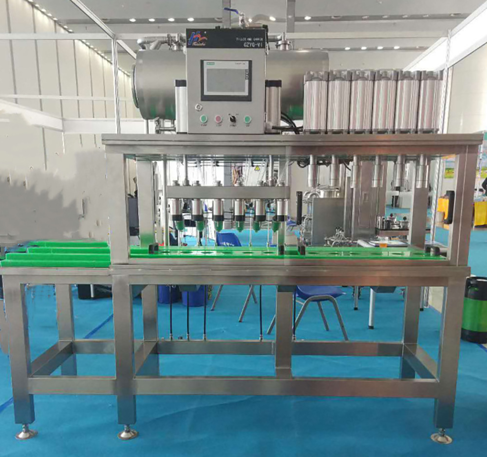 6-Station Semiauto Bottle Filling and Capping Machine